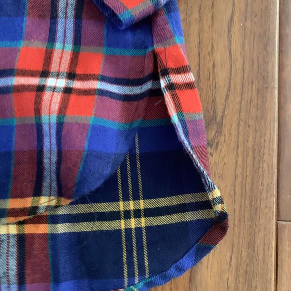 Grace and Lace Whiskey Plaid l/s Flannel Button Up Shirt with Pockets size xs - Picture 5 of 10